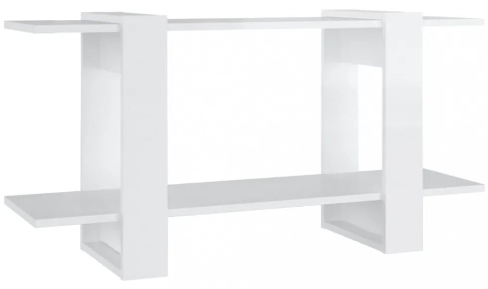 fehér magasfényű szerelt fa könyvszekrény 100 x 30 x 51 cm