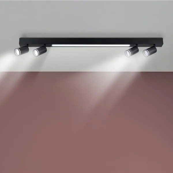 LED Mennyezeti lámpa PÁRIZS LED/24W/230V + 4xGU10/10W fekete