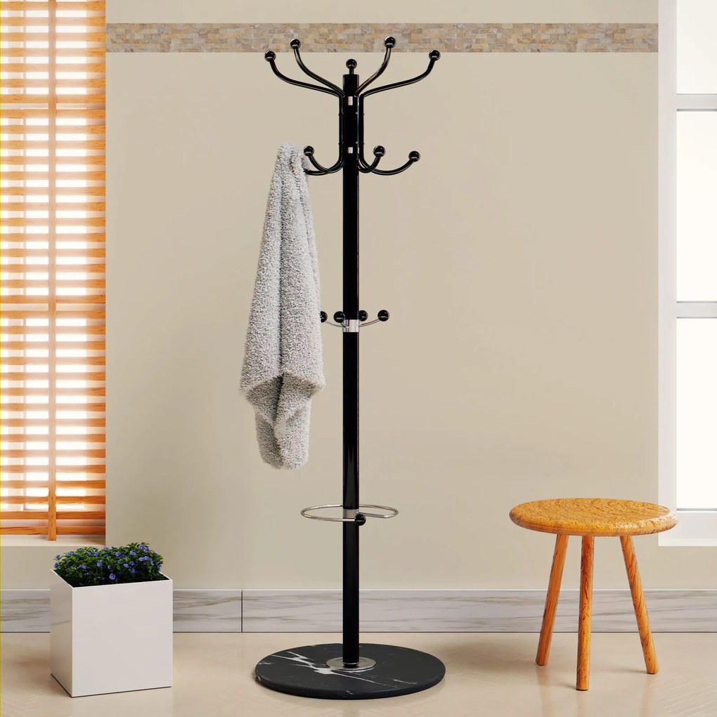 Casaria® Álló ruhafogas - fekete 173 cm
