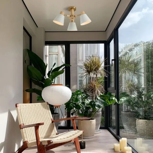 Brilagi - Felületre szerelt csillár LUND WOOD 3xE27/40W/230V, átmérő 50 cm, kaucsukfa