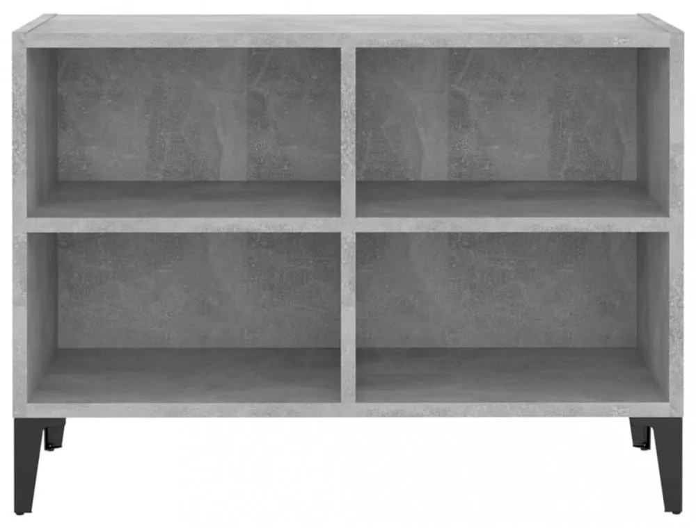 betonszürke TV-szekrény fémlábakkal 69,5 x 30 x 50 cm