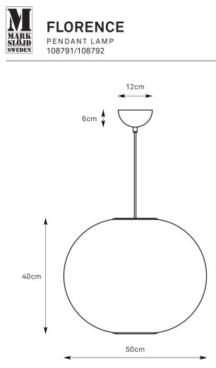 Markslöjd 108792 - Csillár zsinóron FORENCE 1xE27/40W/230V átm. 50 cm fehér