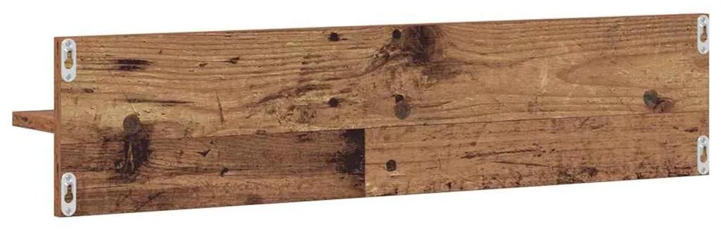 Falpolcok polcokkal 2 pcs Régi fa 80 x 11.5 x 18 cm Faanyag