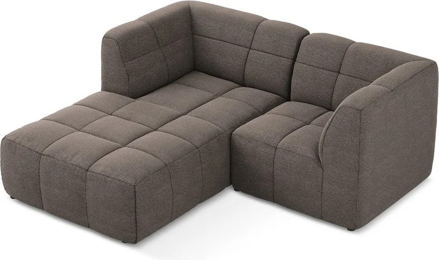 Barna buklé sarokkanapé (bal oldali-heverő résszel) Aloha – Makamii