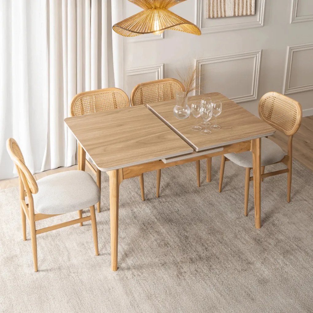 Stół SAMER Rozkładany Ceramiczny 120-160 cm Dąb