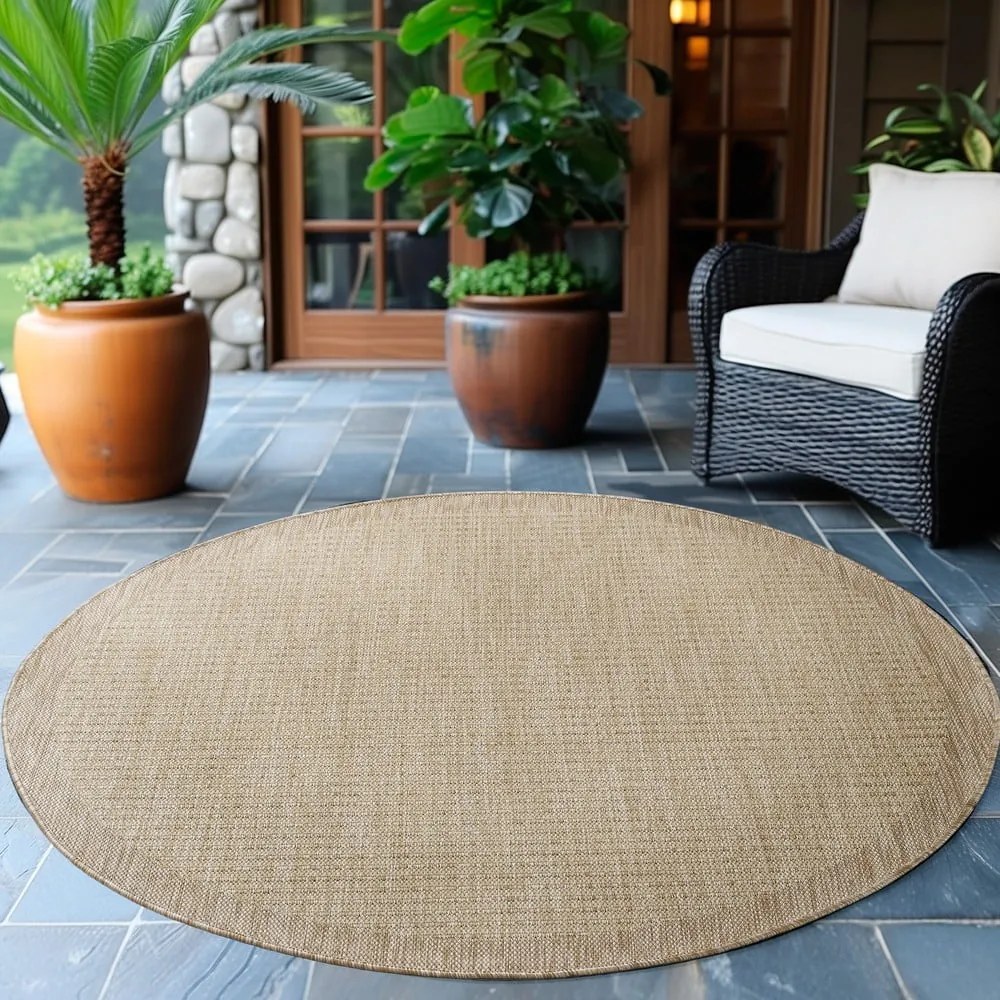 Bézs kerek kültéri szőnyeg ø 160 cm Giza – Ayyildiz Carpets
