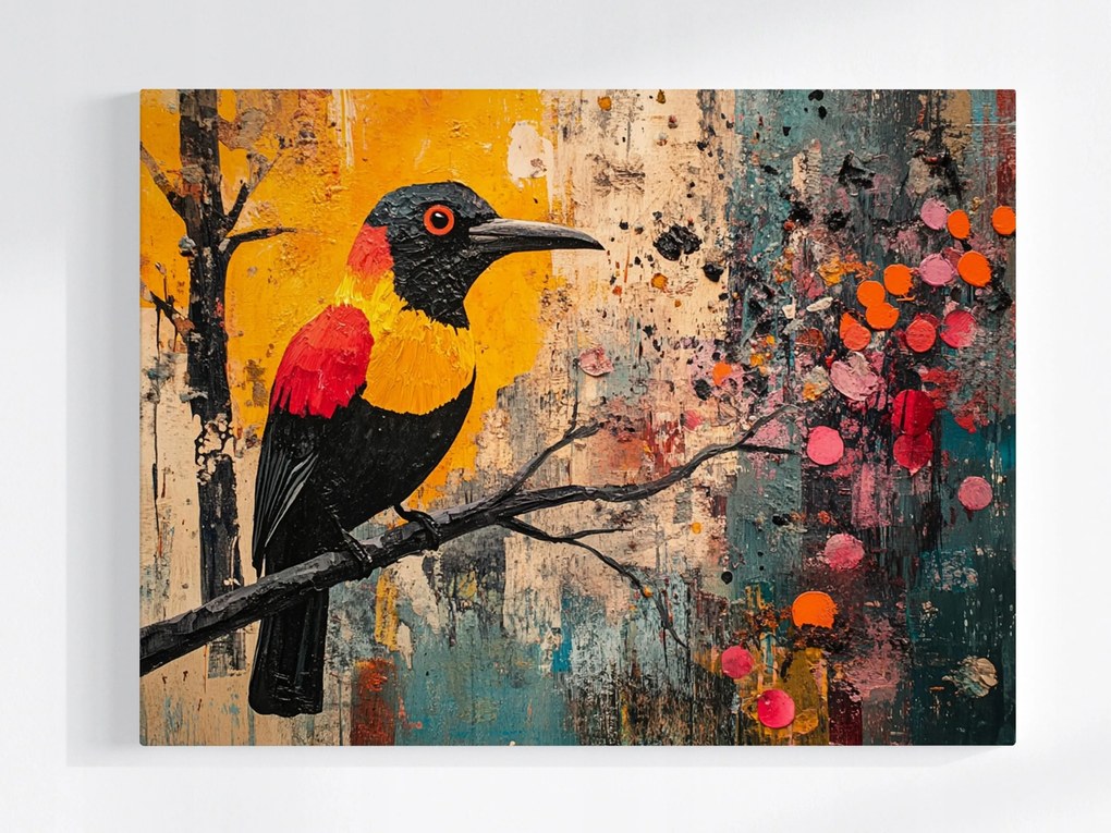 Poszter Színes Madár Fa Természet 100x75