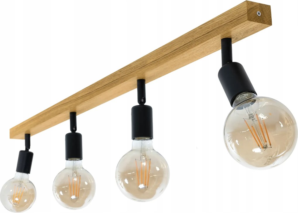 Fali lámpa Mennyezeti Függő Lámpa Tölgy Retro 90x14cm E27 Mozgatható Falra szerelhető