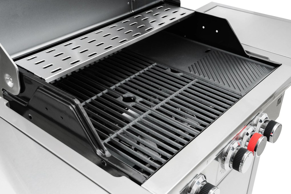 CALIFORNIA BBQ gázgrill, 4 égővel, nyomáscsökkentő szeleppel, ezüst Penta CZ