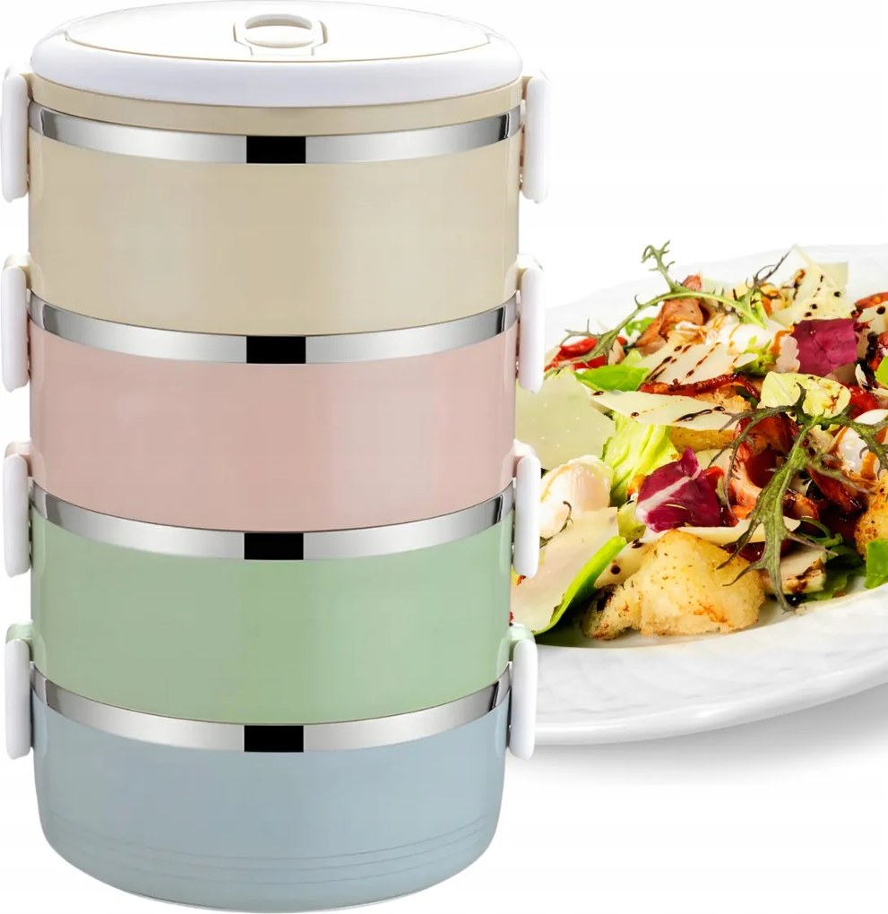 Uzsonnás Termosz Rozsdamentes Acél 2,8L Thermo Ételtároló Leves 4