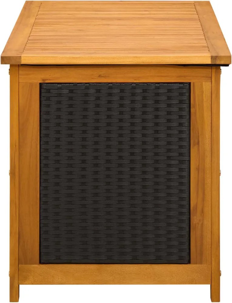 vidaXL Kerti Tároló Doboz 185 L Tömör Akácfa 90 x 50 x 56 cm Fekete