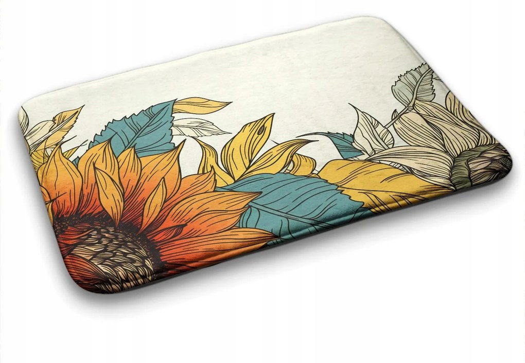 Fürdőszobaszőnyeg Napraforgó virág 75x45 cm