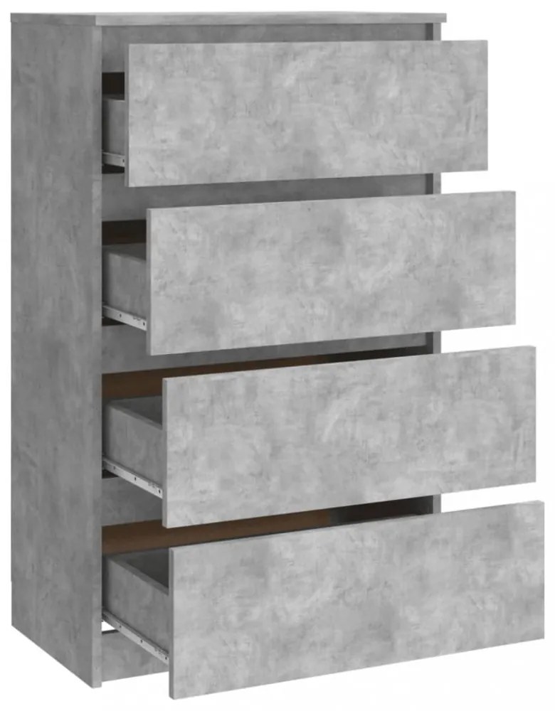 betonszürke szerelt fa tálalószekrény 60 x 35 x 98,5 cm