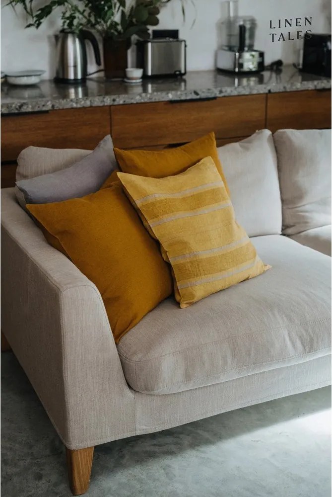 Len párnahuzat 40x40 cm Amber Bronze Stripes – Linen Tales