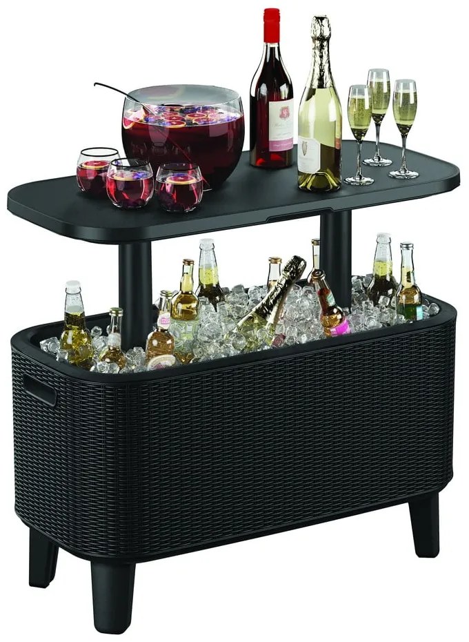 Műanyag kerti asztal jégtartóval 83.5x40 cm Bevy – Keter