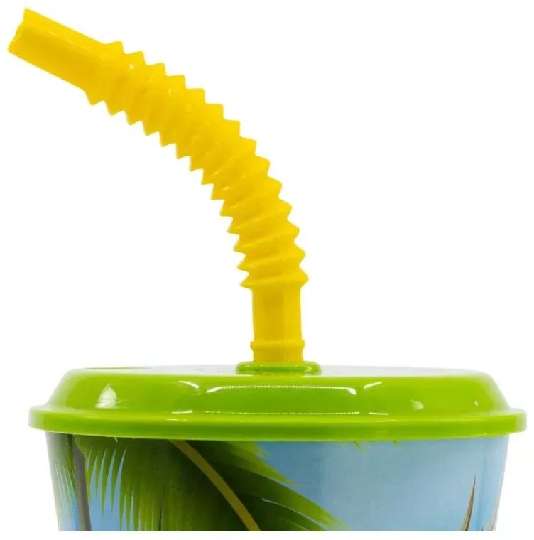Dinoszaurusz T-Rex szívószálas pohár, műanyag 430 ml