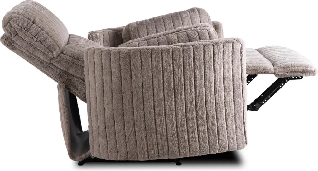 Dönthető fotel szürke plüss szövet, RAUL