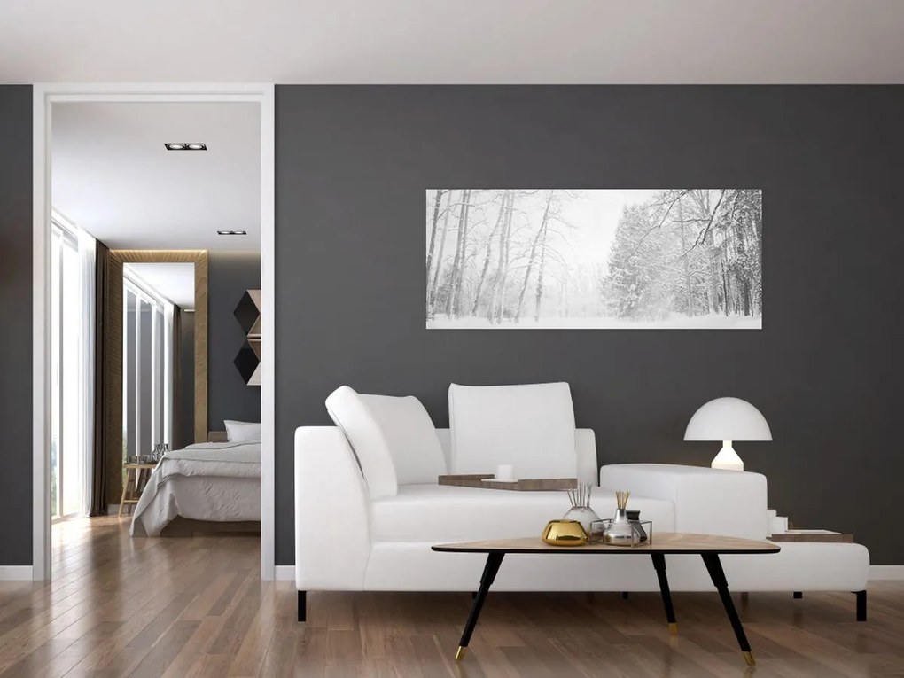 Kép - Fából készült móló télen (120x50 cm)