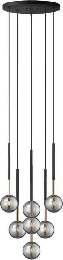 ZUMA LINE P0574-07F-SDFZ ARCTURUS Többágú Függesztett Lámpa Fekete, Arany G9 IP20
