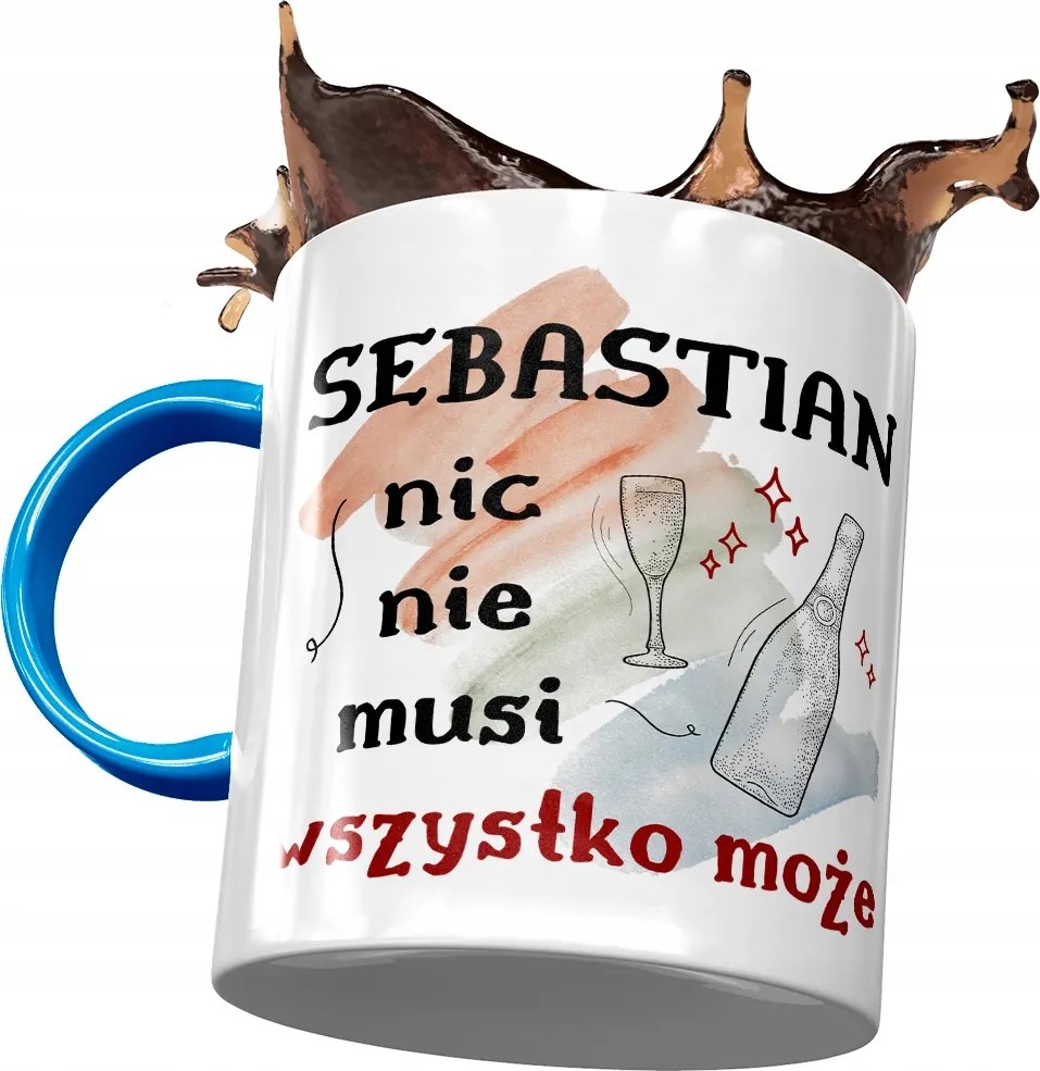 Kék Bögre Sebastian Férj Kolléga Ajándék Nyomtatott Fotóval