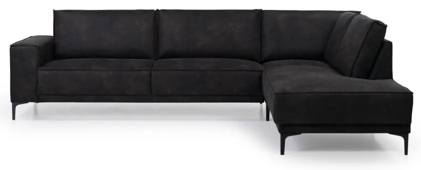 Antracitszürke bőrutánzat sarokkanapé (jobb oldali) Copenhagen – Scandic