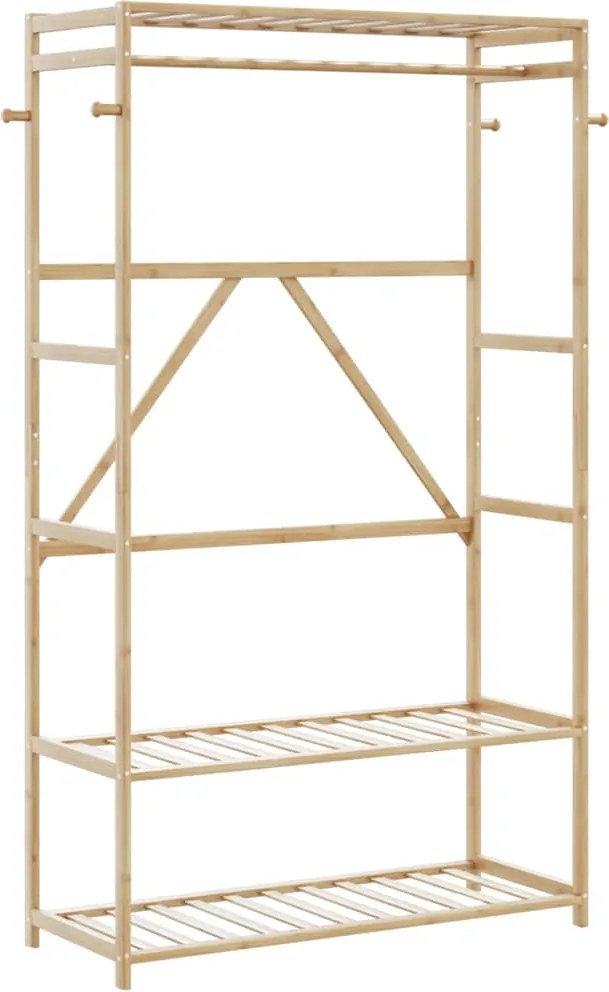 vidaXL bambusz ruhaállvány polcokkal 110x40x175 cm