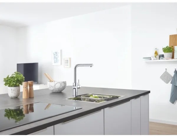 GROHE 31539000 - BLUE HOME mosogató csaptelep, L alakú kifolyó, fényes króm