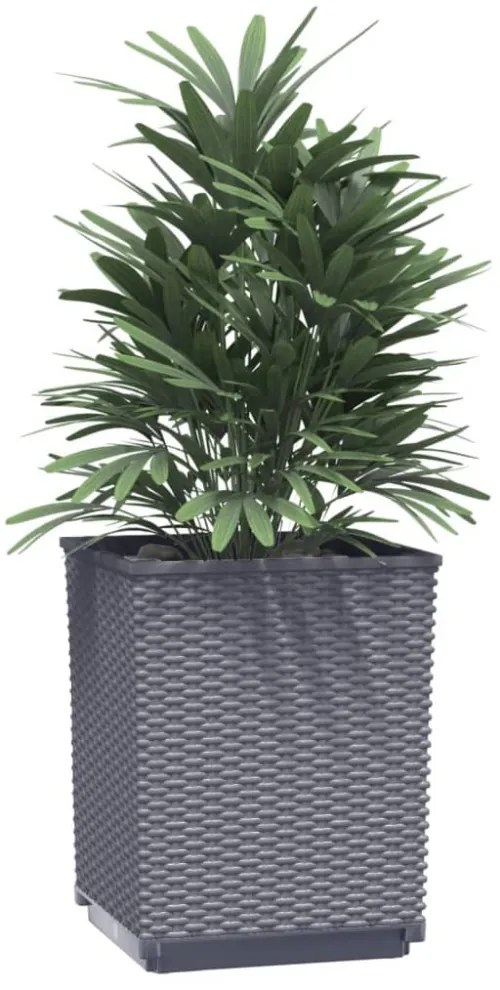 2 db kékszürke polipropilén növénytartó 30 x 30 x 37 cm