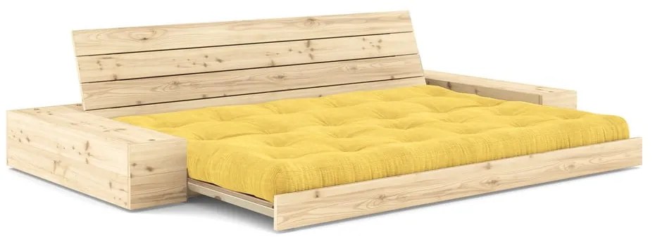 Sárga kordbársony kinyitható kanapé 244 cm Base – Karup Design