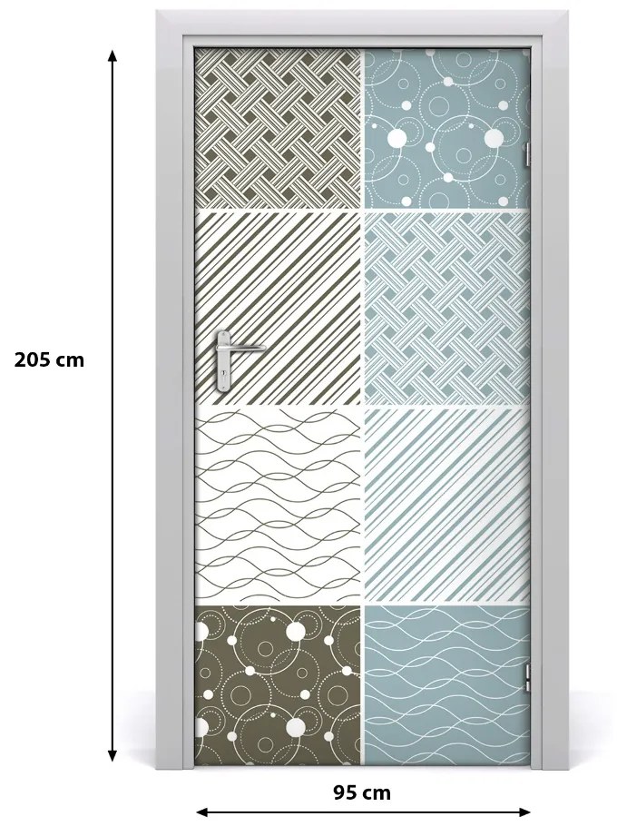 Ajtó tapéta geometrikus minták 95x205 cm