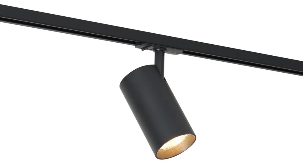 Modern fekete spotlámpa 1 fázisú sínrendszerhez, LED-del - Iconic Mark