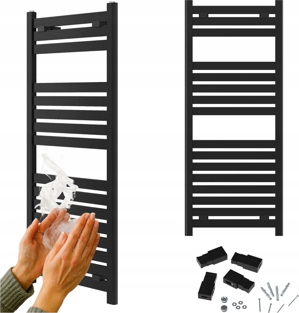 Fürdőszobai fali vízmelegítő 120x50 Fekete radiátor létra Enzo