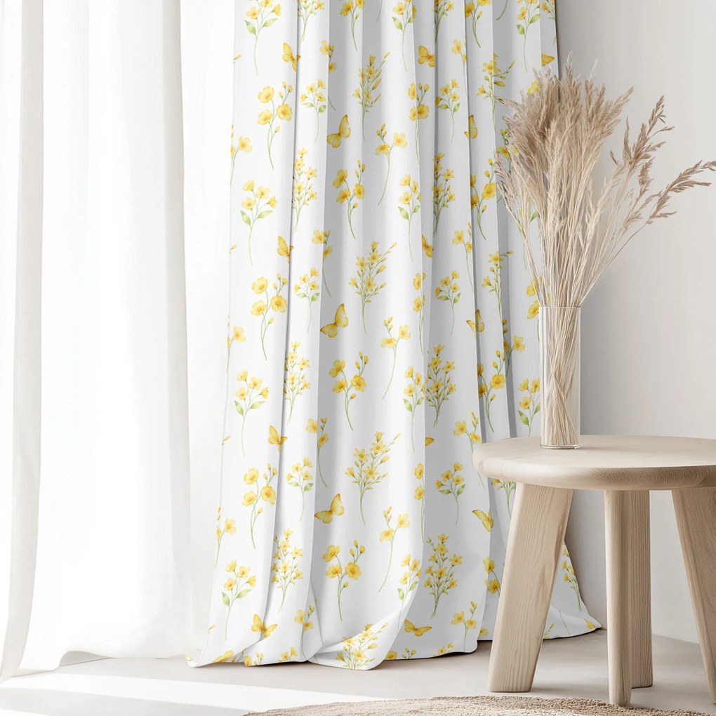 Goldea dekor függöny - sárga rét 240x150 cm