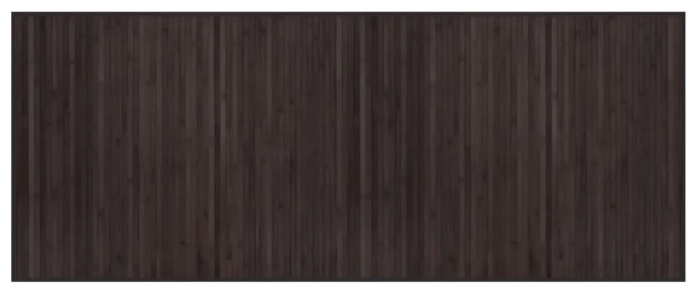 négyszögletű sötétbarna bambusz szőnyeg 80 x 200 cm