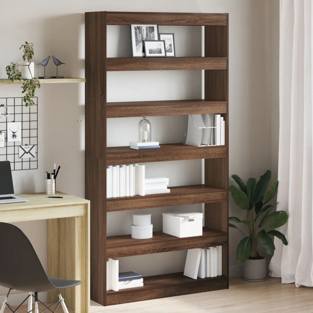 Könyvespolc Barna tölgy Mérnöki fa 100 x 30 x 198 cm