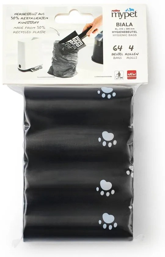 Fekete macskaürülék zacskó szett 4 db-os 11x18 cm Biala – Rotho