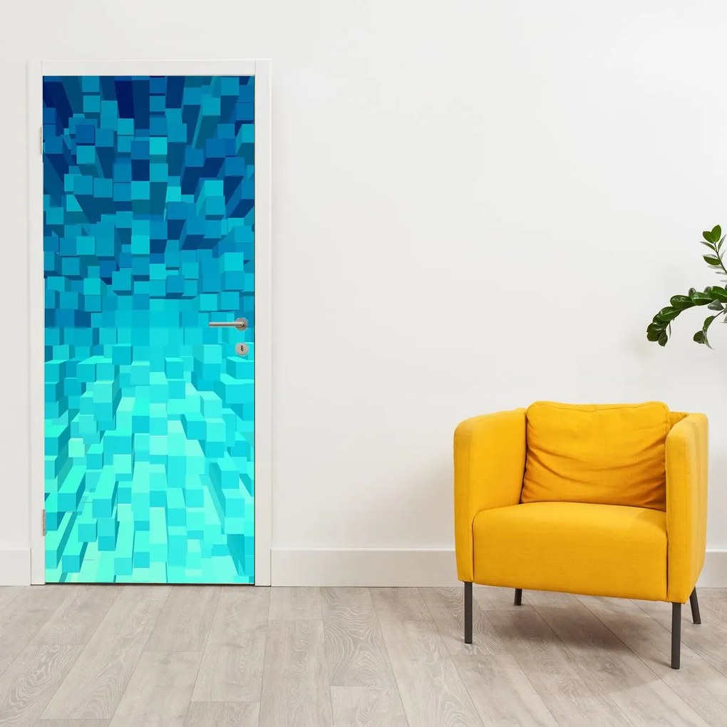 Fotótapéta ajtóra - Absztrakt kockák (95x205cm)