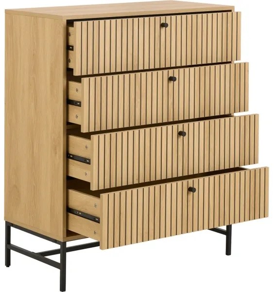 OLIVIA fiókos komód, tölgy