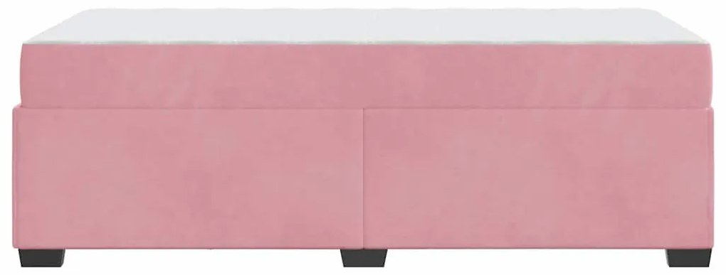 Ágykeret matraccal matracmal Rózsaszín 90 x 190 cm Bársony