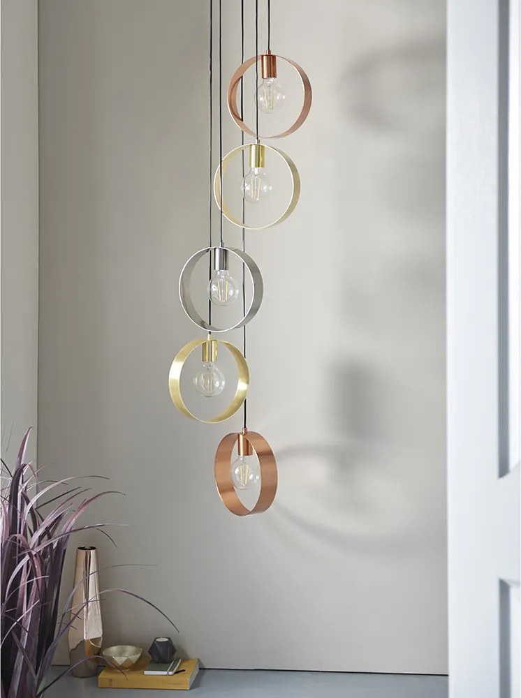 Endon modern függeszték hoop réz sárgaréz nikkel end81923
