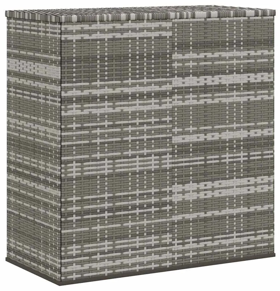 szürke polyrattan kerti párnatartó doboz 100 x 49 x 103,5 cm