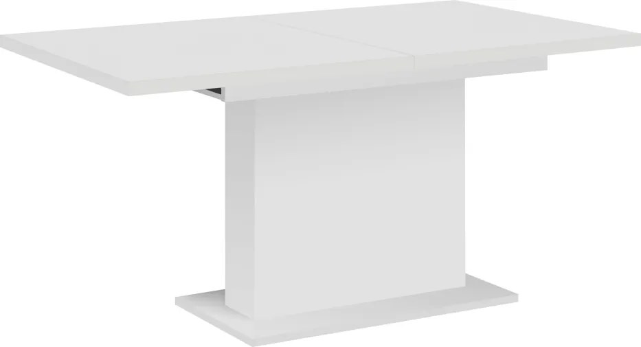 Kihúzható étkezőasztal, fehér, 160-200x90 cm, BOBA