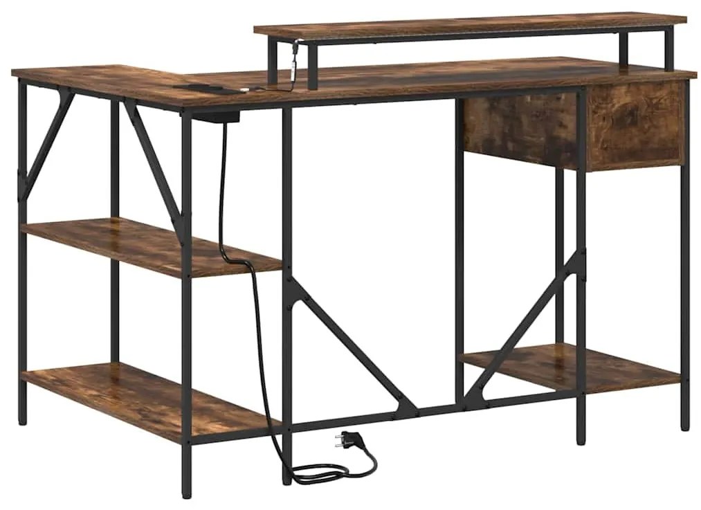 Asztal fiókkal Füstölt tölgy 120 x 79 x 86.5 cm Faanyag