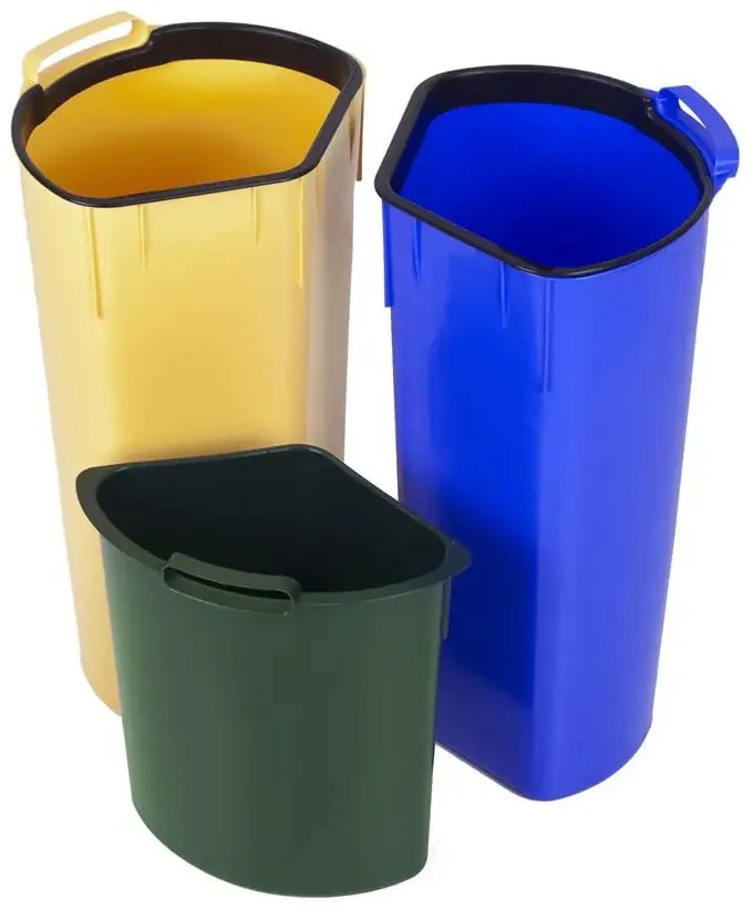 Műanyag szelektív pedálos szemetes 17+17+6 l Trio - Curver