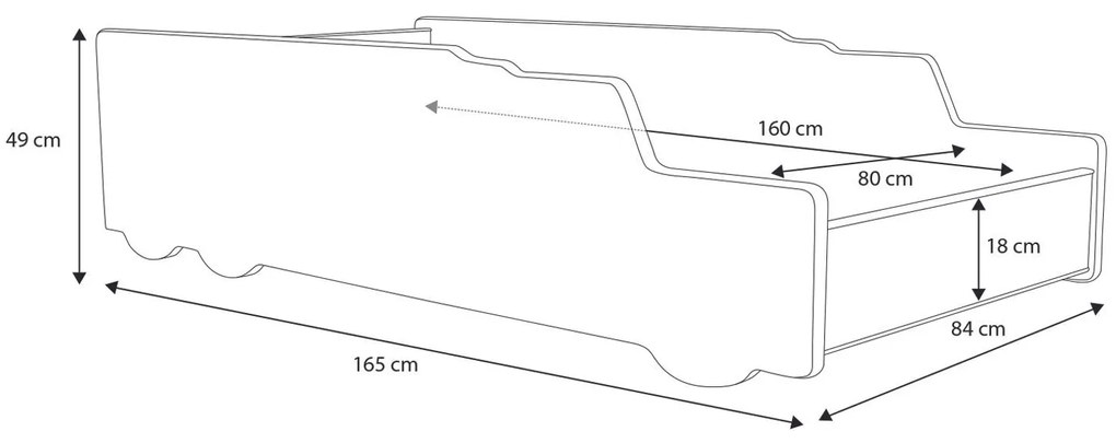 Gyerekágy  160x80 cm. Akció -17%. 1052143