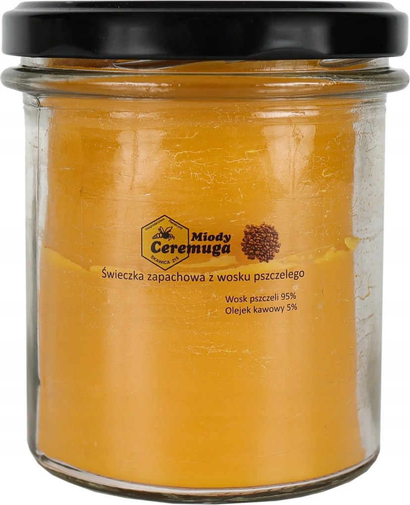 Méhviasz gyertya 350 ml Viasz (95%) Kávé illóolaj 5%)