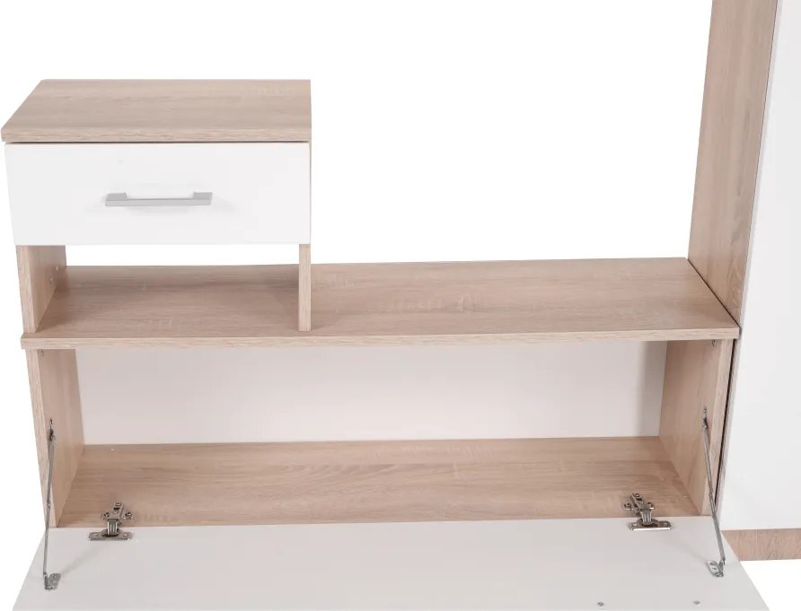 Előszobafal, sonoma tölgy/fehér, ASTER