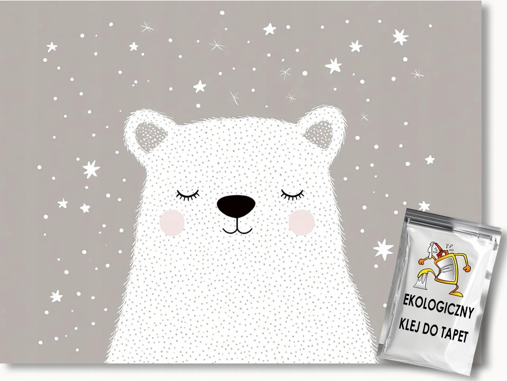 Fotótapéta Flizelina Éjszaka Csillagok Mackó Boho Scandi 104x70,5 ragasztó