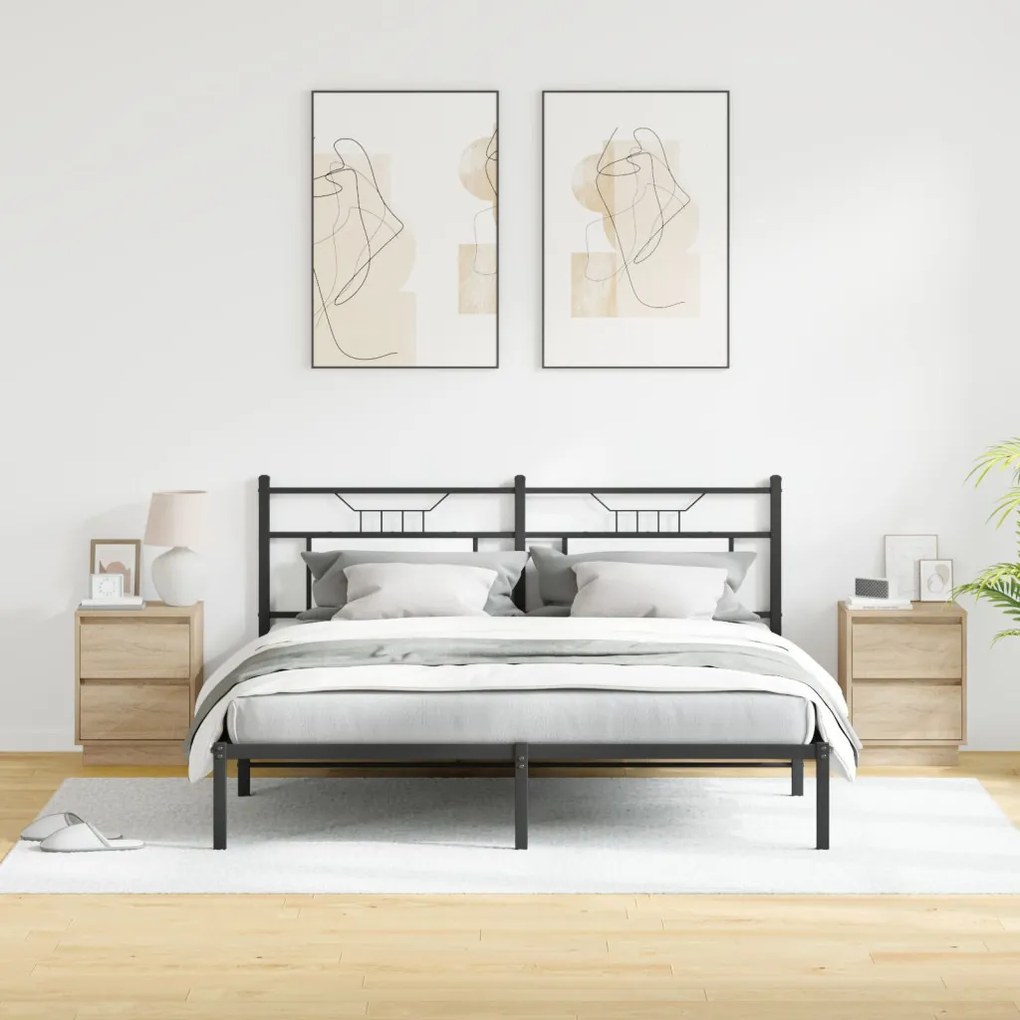 Éjjeli Szekrények LED Fényekkel 2 db Sonoma Tölgy 39x34.5x50 cm