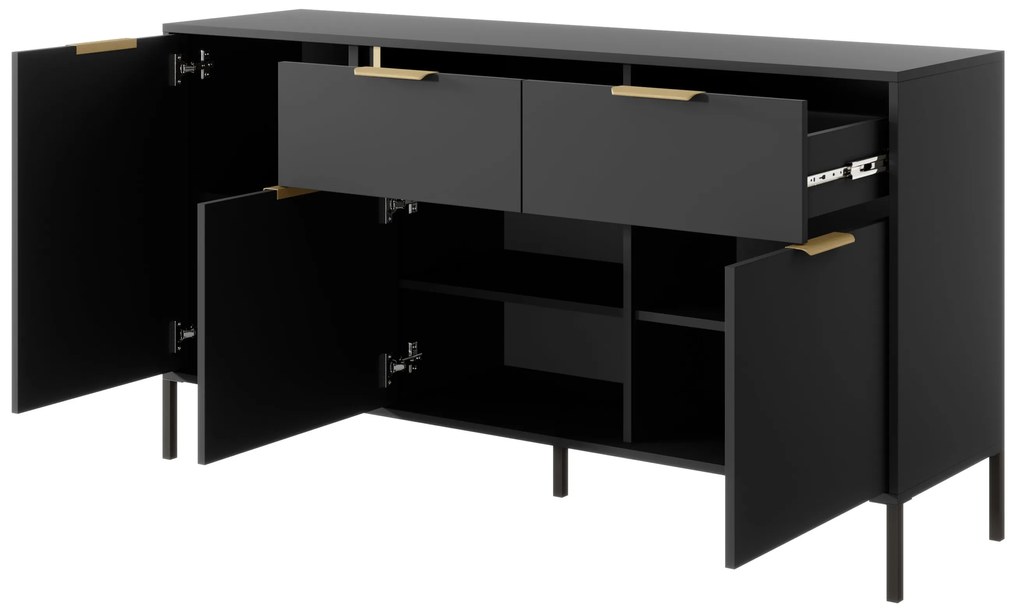 Komód Lyran 3D2S (antracit + arany). 1071354